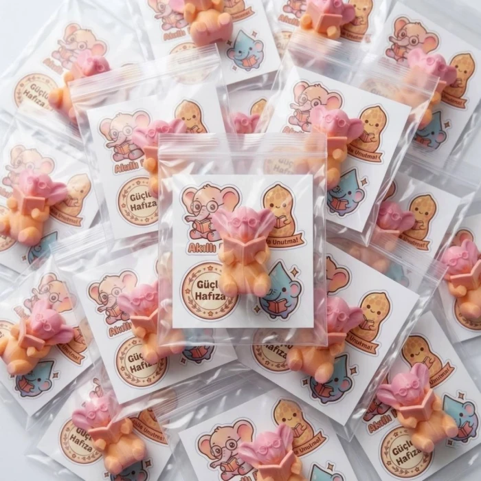 Akıllı Fil Kitap Okuyan 3D Figür ve Sticker Seti – Öğrenci Ödül Hediyesi | Karne ve Yıl Sonu Sınıf Hediyesi | 7cm