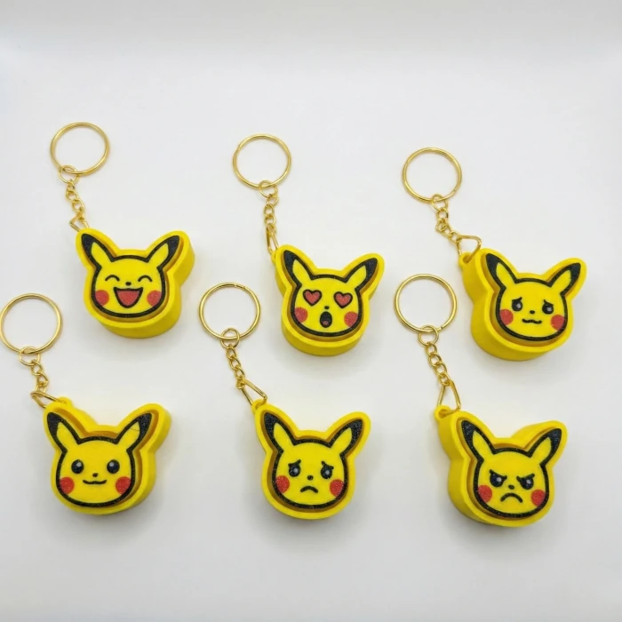 6lı Pikachu Fidget Clicker Anahtarlık Seti - Arkadaş Grubu Karakter Paketi