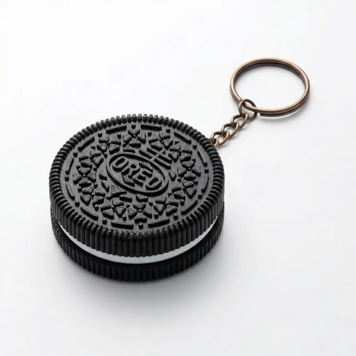 ASMR Sesli Basmalı Oreo Fidget Anahtarlık - Stres Atan Çanta Süsü