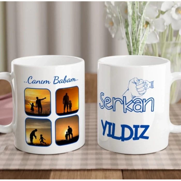 Babalara Özel İsim & Fotoğraf Baskılı Kupa Bardak