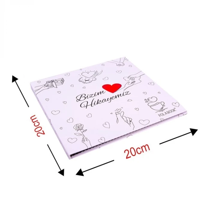 Bizim Hikayemiz Anı Defteri – 20x20 cm Siyah Sayfalı Çift Hatıra Albümü