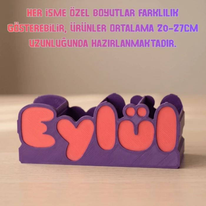 Mor & Pembe Kişisel Kalemlik — 3D Baskı