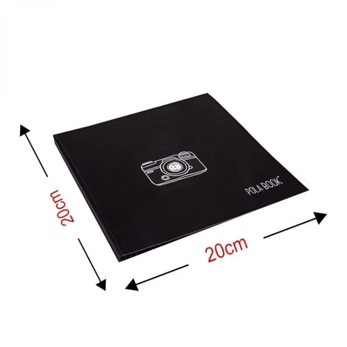 Siyah Anı Defteri – 20x20 cm Siyah Sayfalı Fotoğraf Hatıra Albümü