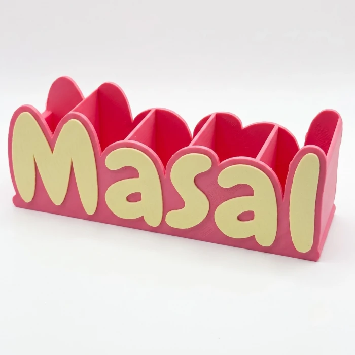 Fuşya Pembe İsimli Kalemlik – Kişiye Özel 3D Baskı Organizer
