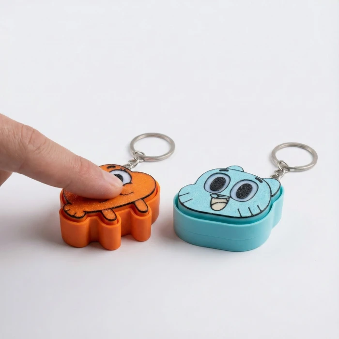 Gumball ve Darwin 2li Set Mekanik Clicker Fidget Anahtarlık - Stres Giderici Tuşlu Aksesuar