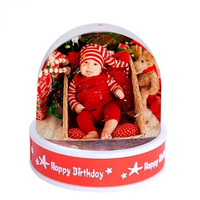 Happy Birthday Fotoğraflı Kar Küresi