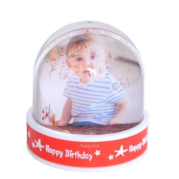 Happy Birthday Fotoğraflı Kar Küresi