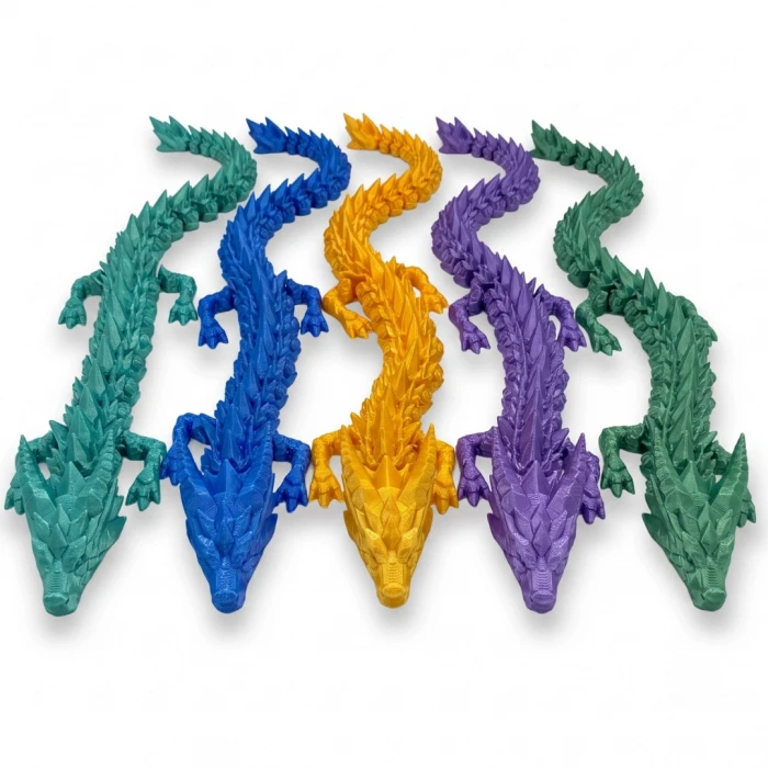 Hareketli 3D Baskı Kristal Ejderha Figürü - 42 CM Koleksiyonluk