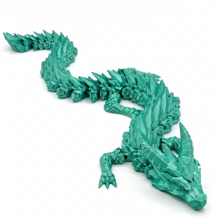 Hareketli 3D Baskı Kristal Ejderha Figürü - 42 CM Koleksiyonluk