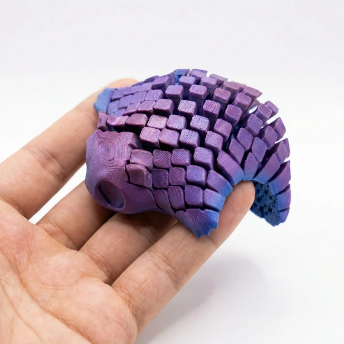 Hareketli ve Eklemli Vatoz Balığı – Pangolin Dokulu 3D Baskı Stres Oyuncağı (Silk Mor)