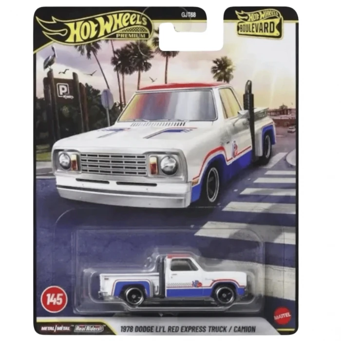 Hot Wheels Premium Boulevard 1978 Dodge Lil Red Express Truck - Numaralı Koleksiyon Kartı 1/64 Diecast Model Araba