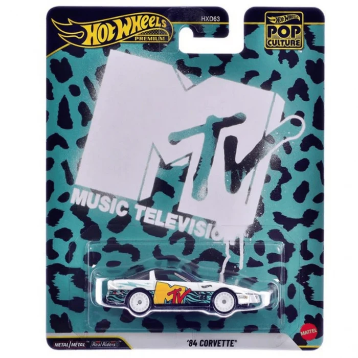 Hot Wheels Premium Pop Culture MTV 84 Corvette - Koleksiyonluk 1/64 Diecast Model Araba
