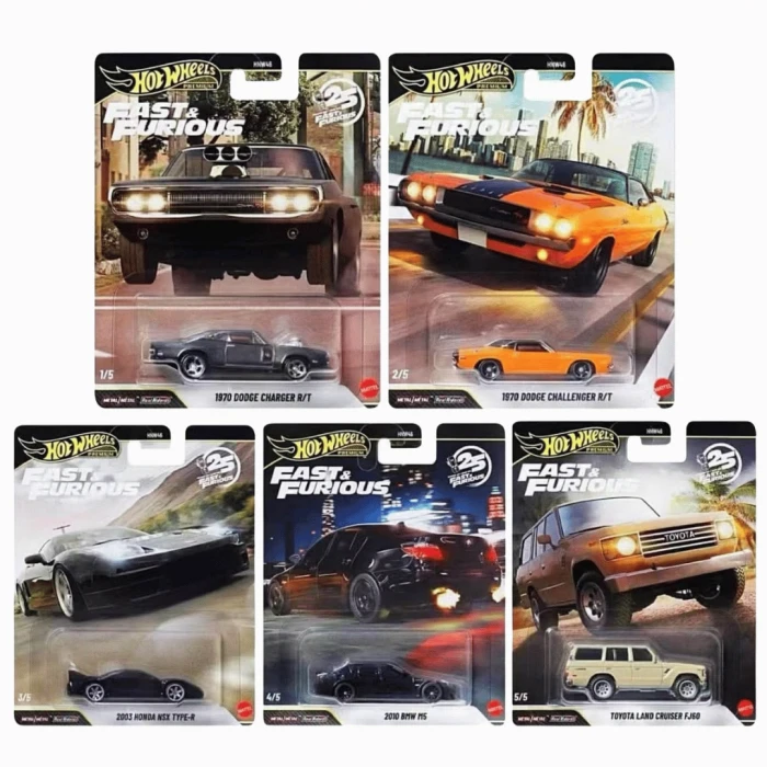 Hot Wheels Fast & Furious 2026 Premium Mix3 Tam Set - 5li Diecast Set 1/64