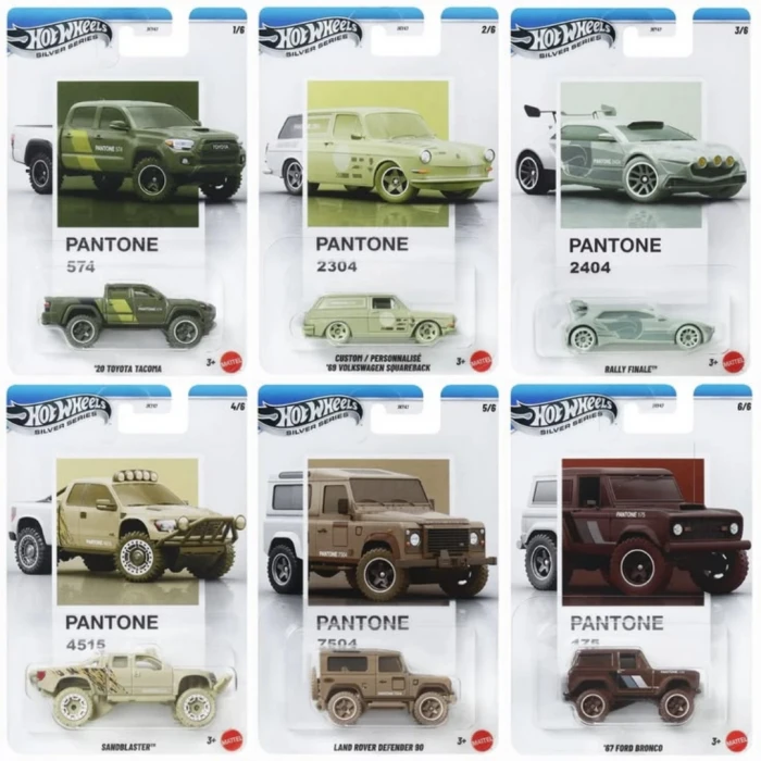 Hot Wheels Silver Pantone 6lı Tam Set - 6li Diecast Set 1/64