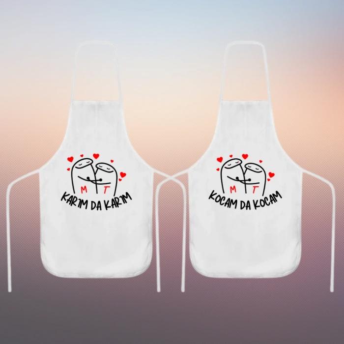 Karım Da Karım Kocam Da Kocam Kişiye Özel Çiftler İçin İkili Mutfak Önlüğü