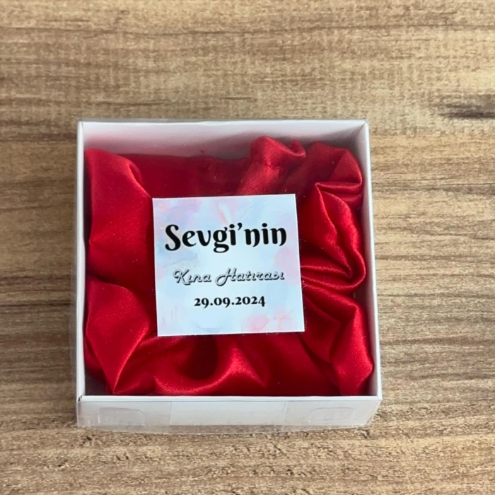 Kına Bekarlığa Veda Düğün Nişan Hediyelik Asetat Kutulu Saten Toka Kırmızı !0 Adet