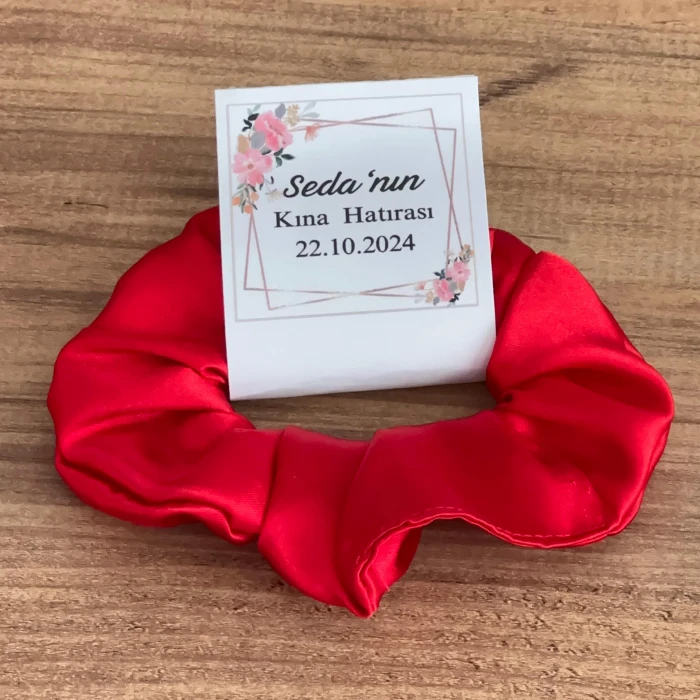 Kına Bekarlığa Veda Düğün Nişan Hediyelik Etiketli Saten Toka Kırmızı 10 Adet