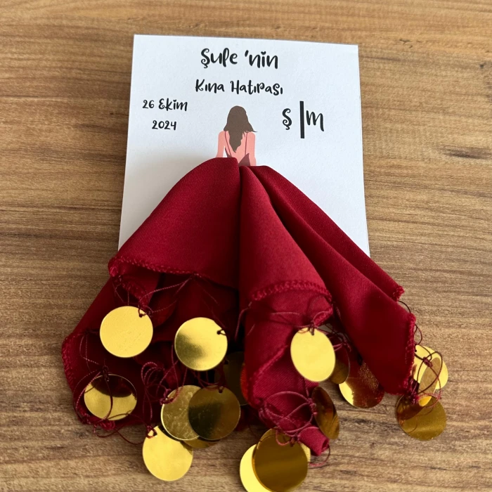 Kına Bekarlığa Veda Düğün Nişan Hediyelik Kartlı Halay Mendili 10 Adet