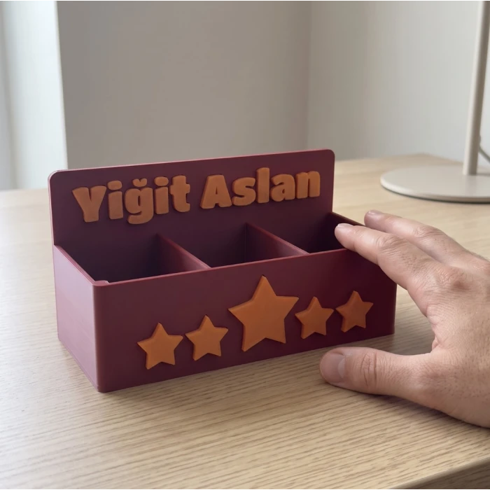 Kişiselleştirilmiş İsimli Kalemlik Masa Organizer 3D Baskı