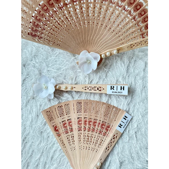 Kişiye Özel Etiketli Hatıra Yelpazesi – Kadınlar Günü, Mevlüt, Nişan, Düğün ve Özel Gün Hediyesi 3 Adet