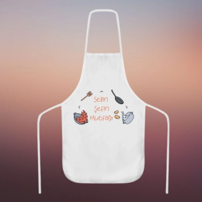 Kişiye Özel İsim Baskılı Mutfak Önlüğü