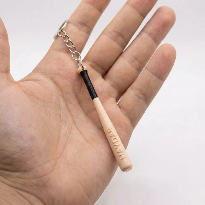 Kişiye Özel İsimli Minyatür Haydar Beyzbol Sopası Anahtarlık - 3D Baskı