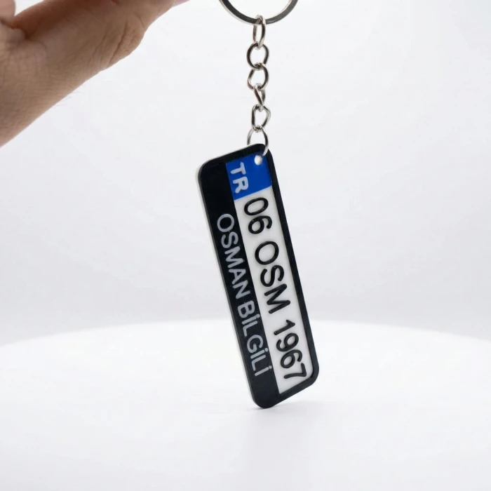 Kişiye Özel İsimli ve Plakalı 3D Baskı Anahtarlık - TR Tasarımlı Özel Hediye