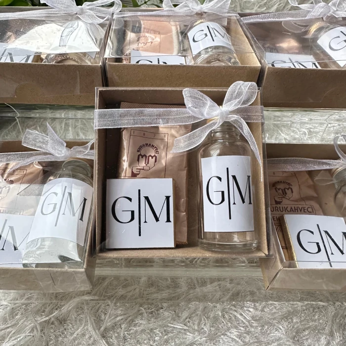 Kolonya Kahve Çikolata Hediye Seti 10 Adet Söz Nişan Kına Düğün Doğum Günü Mevlüt