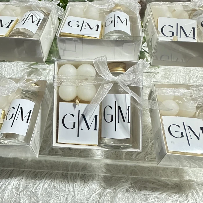 Kolonya Mum Çikolata Hediye Seti 10 Adet Söz Nişan Kına Düğün Doğum Günü Mevlüt