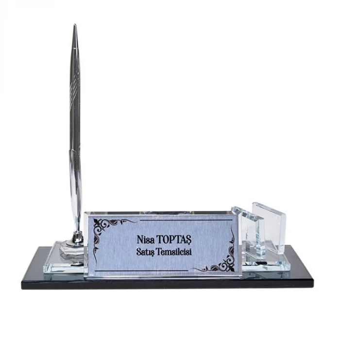 Kristal Silver Masa İsimliği Tek Kalemli