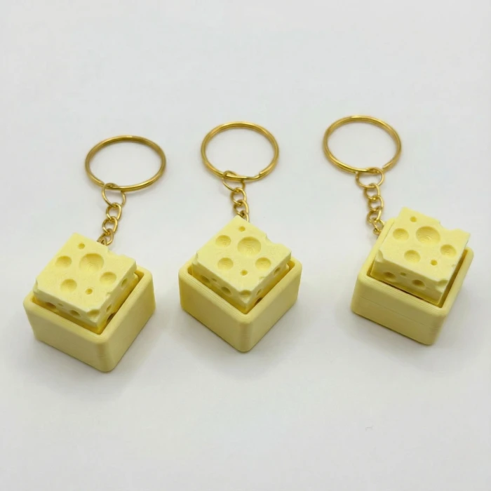 Mekanik Switch Peynir Fidget Anahtarlık - Tıklamalı Stres Giderici Oyuncak