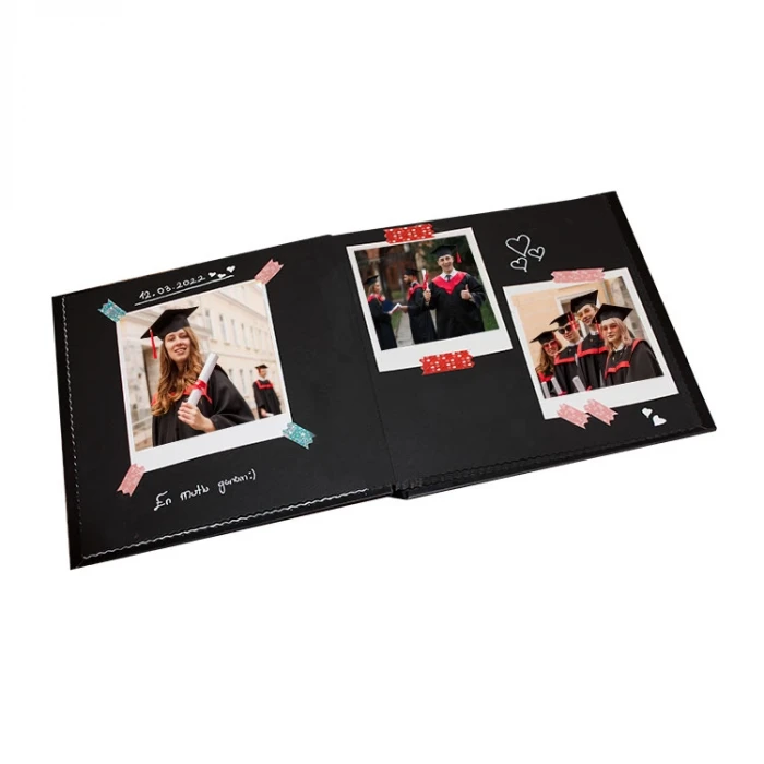 Mezun Anı Defteri – 40 Fotoğraf Baskılı, Stickerlı ve Beyaz Jel Kalemli Hazır Mezuniyet Hatıra Albümü (20x20 cm)