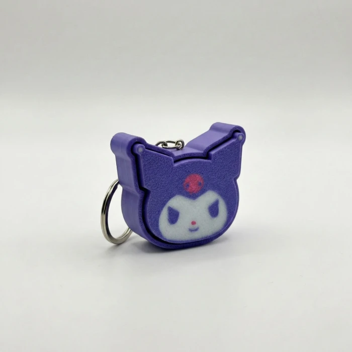 Mor Kuromi 3D Baskı Fidget Clicker Anahtarlık - Stres Alıcı Aksesuar