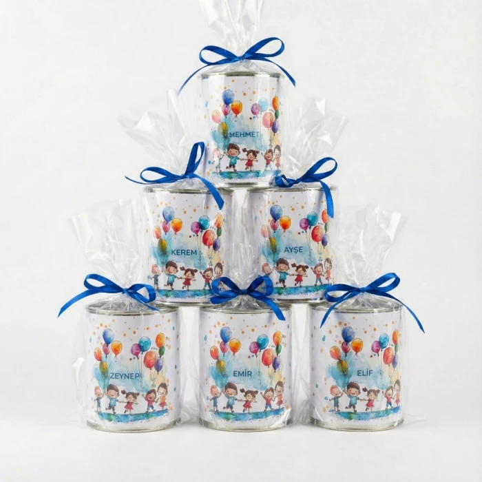 Öğrencilere Karne Hediyesi - Sınıf İçin Toplu İsimli Metal Kumbara (Hediye Paketli Hazır Set)