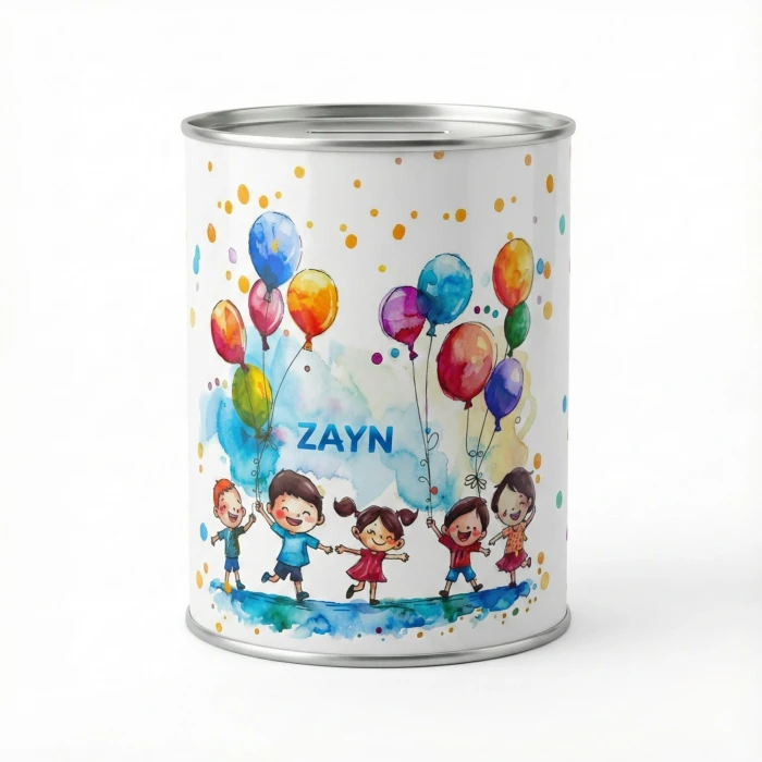 Öğrencilere Karne Hediyesi - Sınıf İçin Toplu İsimli Metal Kumbara (Hediye Paketli Hazır Set)