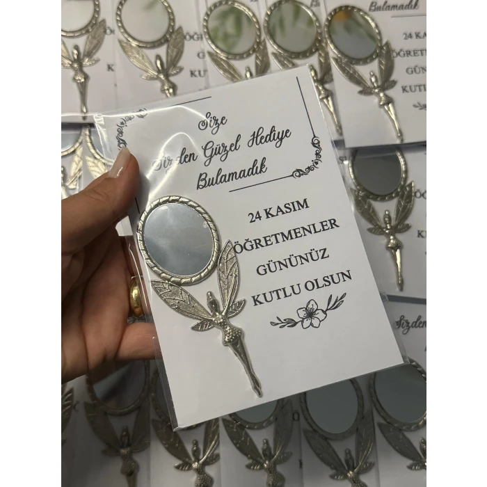 Öğretmenler Günü Aynalı Kartlı Hediyelik Paketi 12 Adet