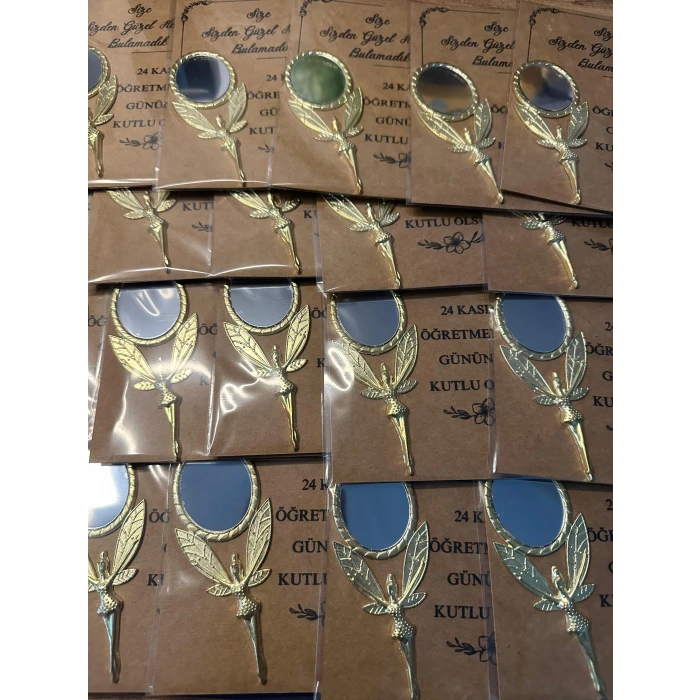 Öğretmenler Günü Aynalı Kartlı Hediyelik Paketi 12 Adet Kraft