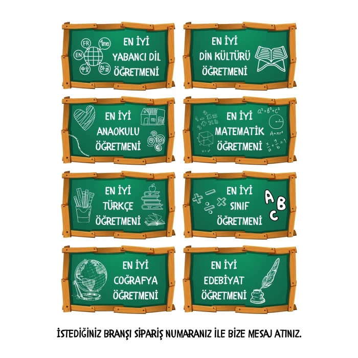 Öğretmenlere Özel İsimli Branş Tasarımlı Kupa Bardak