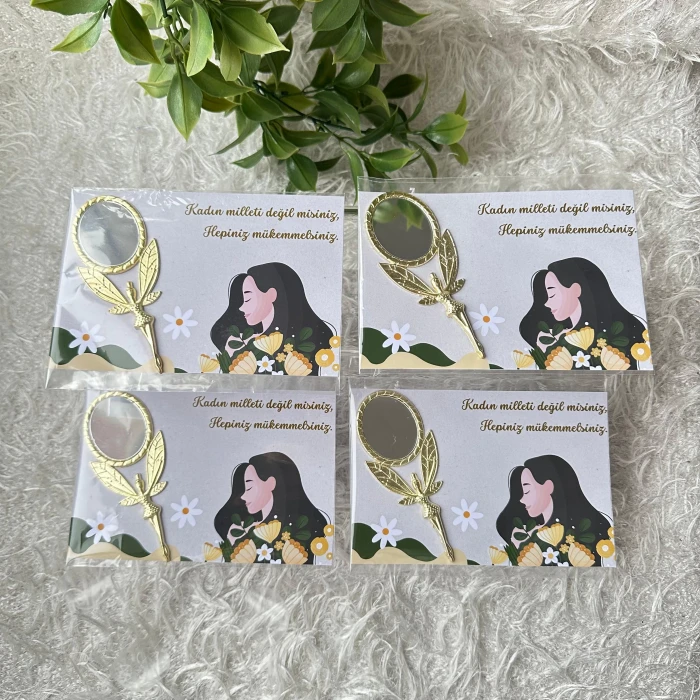 Özel Tasarım Kadınlar Günü Melek Model Ayna – Zarif ve Anlamlı Hediye