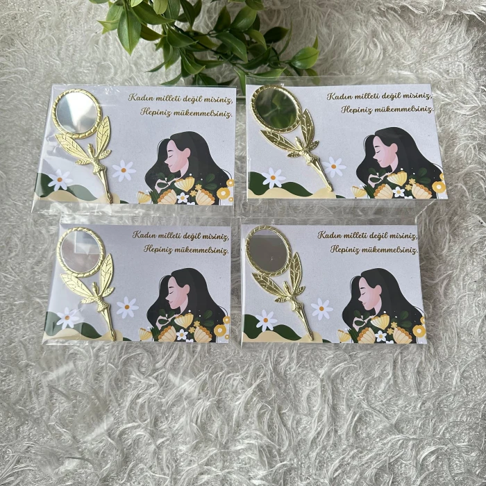 Özel Tasarım Kadınlar Günü Melek Model Ayna – Zarif ve Anlamlı Hediye