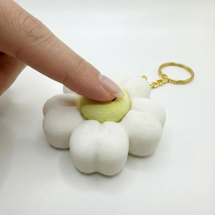 Sevimli Papatya Fidget Clicker Anahtarlık - Mekanik Tuşlu Stres Atma Oyuncağı