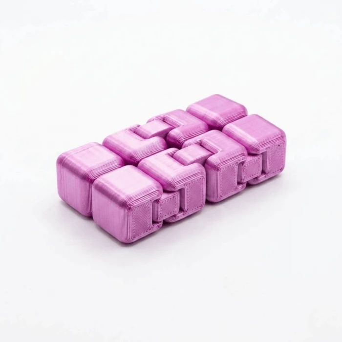 Silk Pembe 3D Sonsuz Küp Fidget – Karne Hediyesi | Öğretmenden Öğrenciye Sınıf Hediyesi | Tatil Temalı İsim Kartlı
