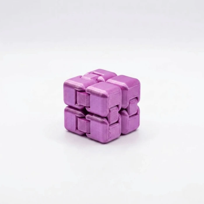 Silk Pembe 3D Sonsuz Küp Fidget – Karne Hediyesi | Öğretmenden Öğrenciye Sınıf Hediyesi | Tatil Temalı İsim Kartlı
