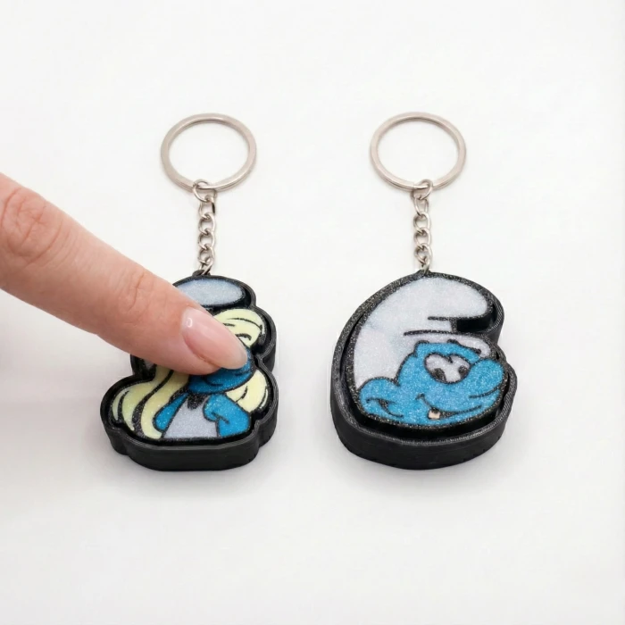 Şirinler ve Şirine İkili Avantaj Seti - Mekanik Switch Fidget Anahtarlık (2 Adet)