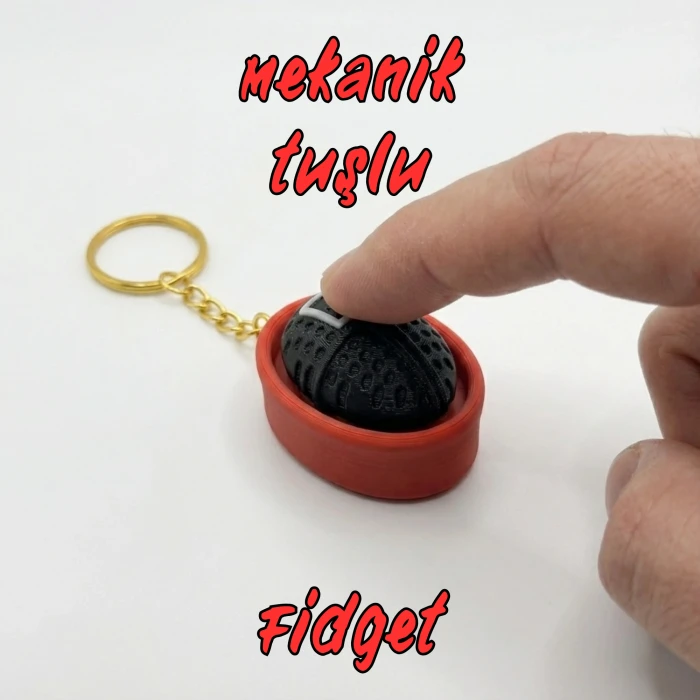 Squid Game Temalı Fidget Clicker Anahtarlık Seti - Kare Üçgen Daire (3lü Avantaj Paketi)