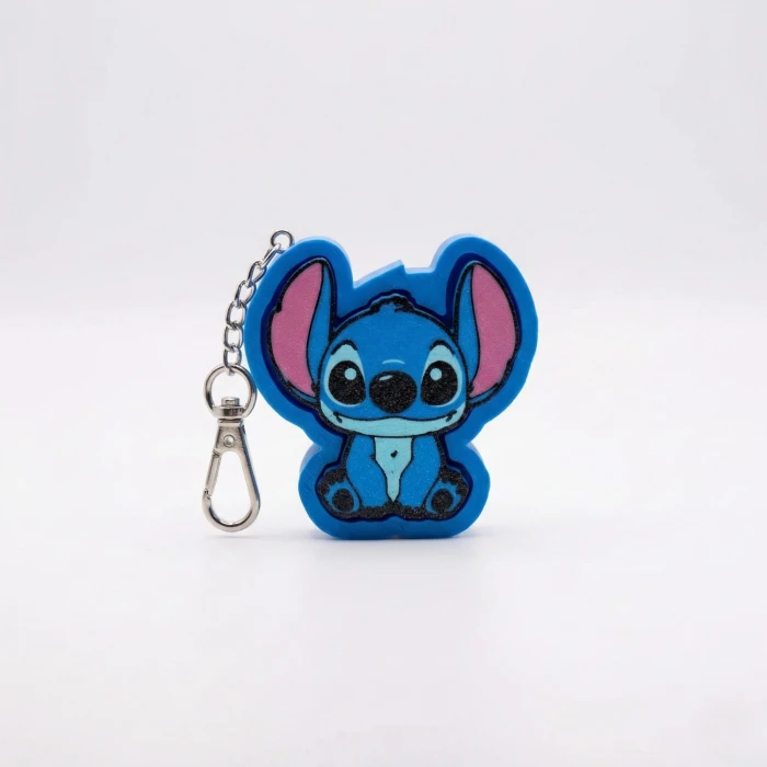 Stitch Tasarımlı Mekanik Clicker Anahtarlık - Sesli Fidget Stres Oyuncağı