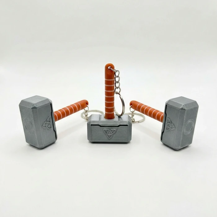 Thor Mjolnir Çekici Anahtarlık - Detaylı 3D Baskı Marvel Aksesuarı