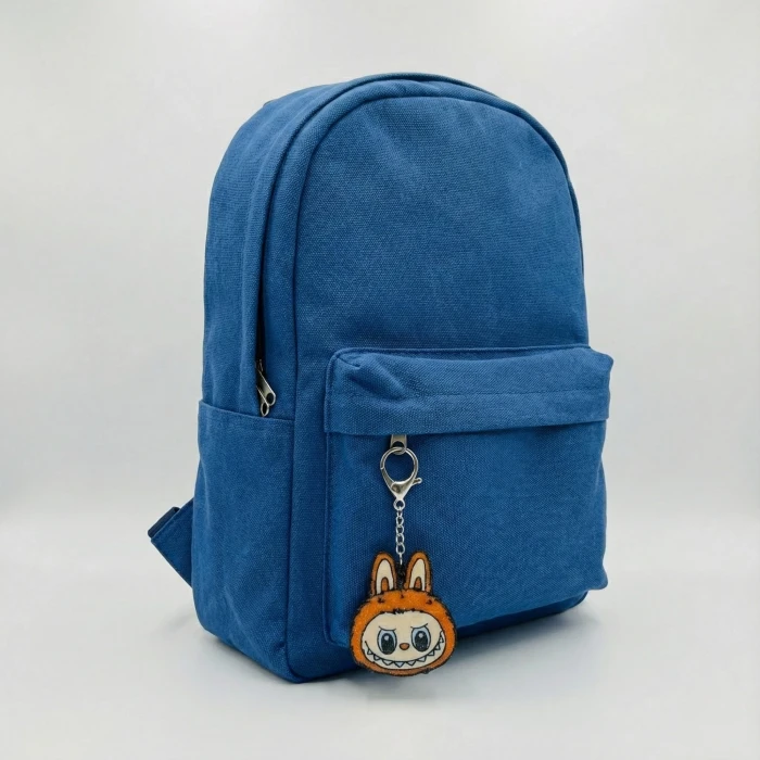 Turuncu Labubu Temalı Kaliteli 3D Baskı Anahtarlık - Özel Dokulu Çanta Aksesuarı