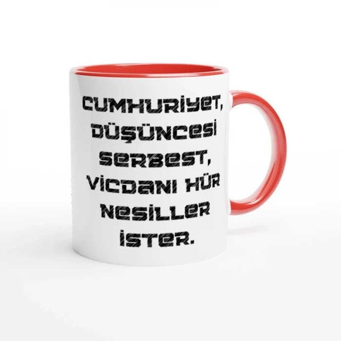 Vicdanı Hür Nesiller Cumhuriyetin 101. Yılına Özel İsme Özel Kupa