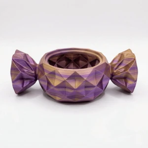 Çift Renkli Prizma Şeker Tasarımlı Dekoratif Kase - Özel Kutulu Hediyelik Obje